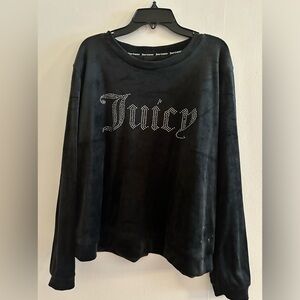 Black juicy couture velvet top. Size large Super soft and cute!